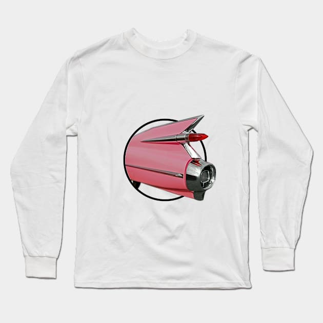 Pink 59 Cadillac Long Sleeve T-Shirt by Manatee Max